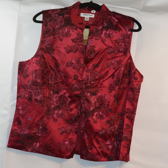 Red Chinese Style Vest L NWT - Picture 1 of 5